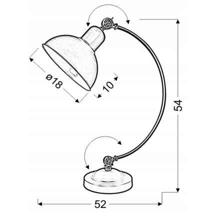 Stolná lampa OLD 1xE27/40W/230V biela