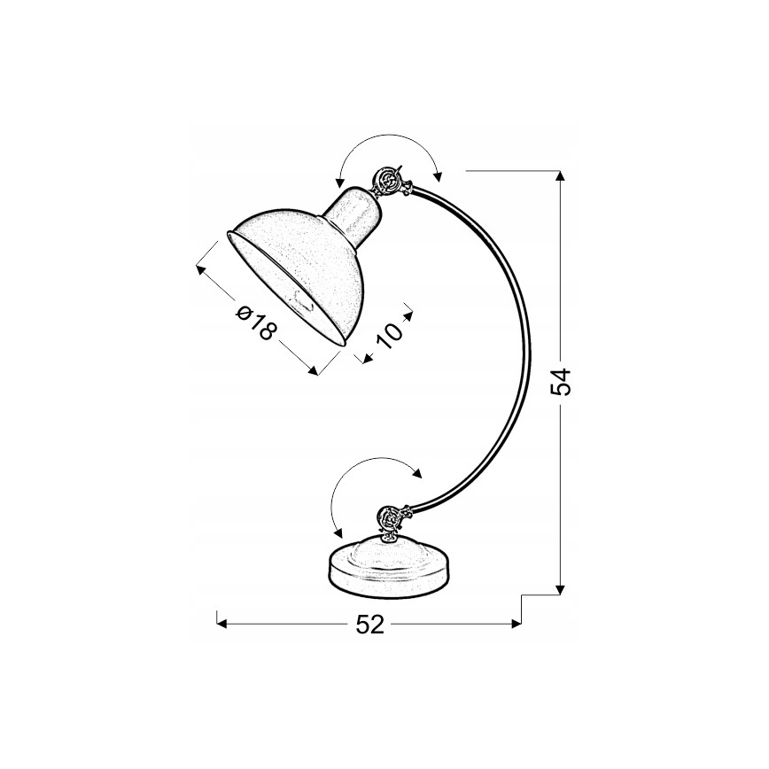 Stolná lampa OLD 1xE27/40W/230V čierna