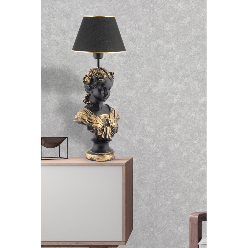 Stolná lampa OPELYA 1xE27/40W/230V čierna/zlatá