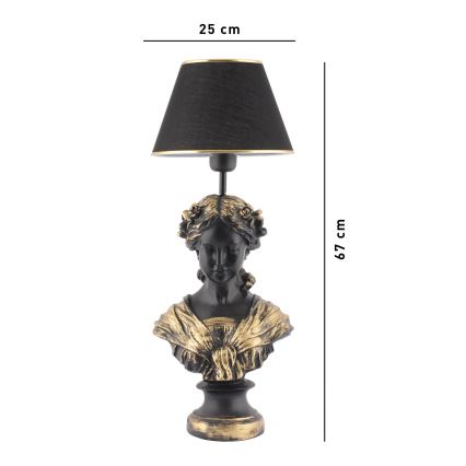 Stolná lampa OPELYA 1xE27/40W/230V čierna/zlatá