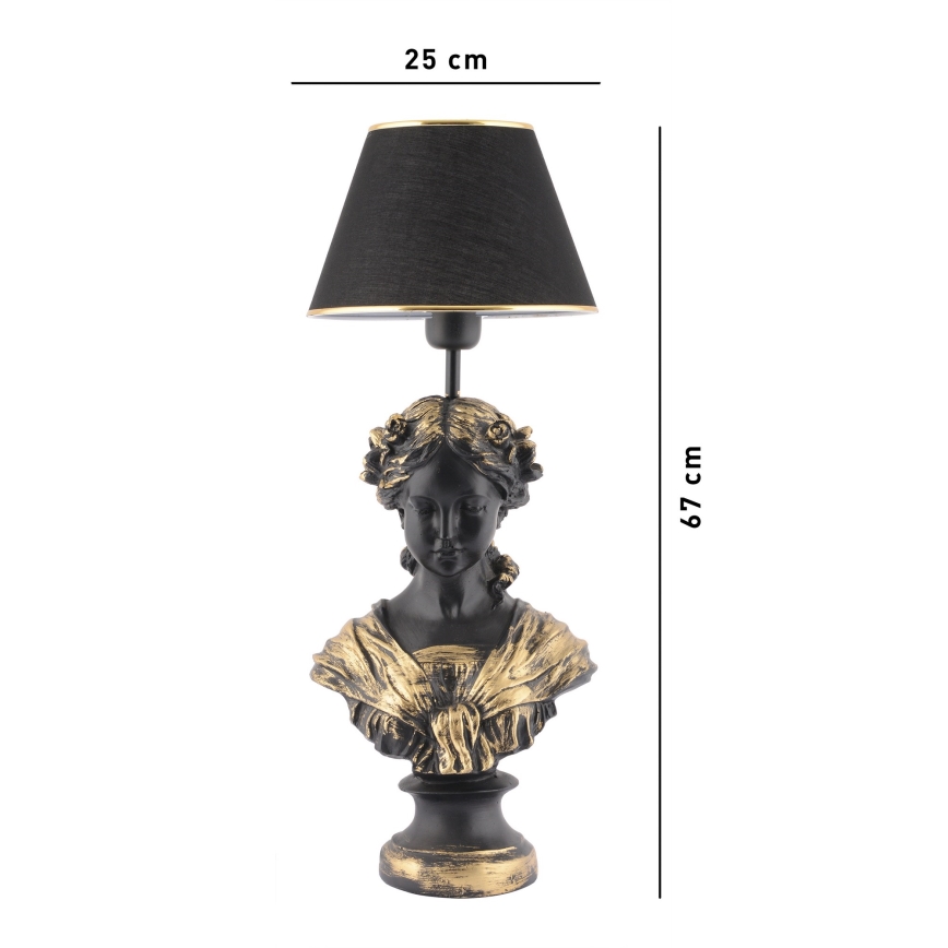 Stolná lampa OPELYA 1xE27/40W/230V čierna/zlatá