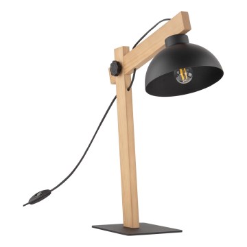 Stolná lampa OSLO 1xE27/15W/230V borovica/čierna