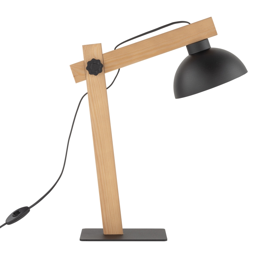 Stolná lampa OSLO 1xE27/15W/230V borovica/čierna