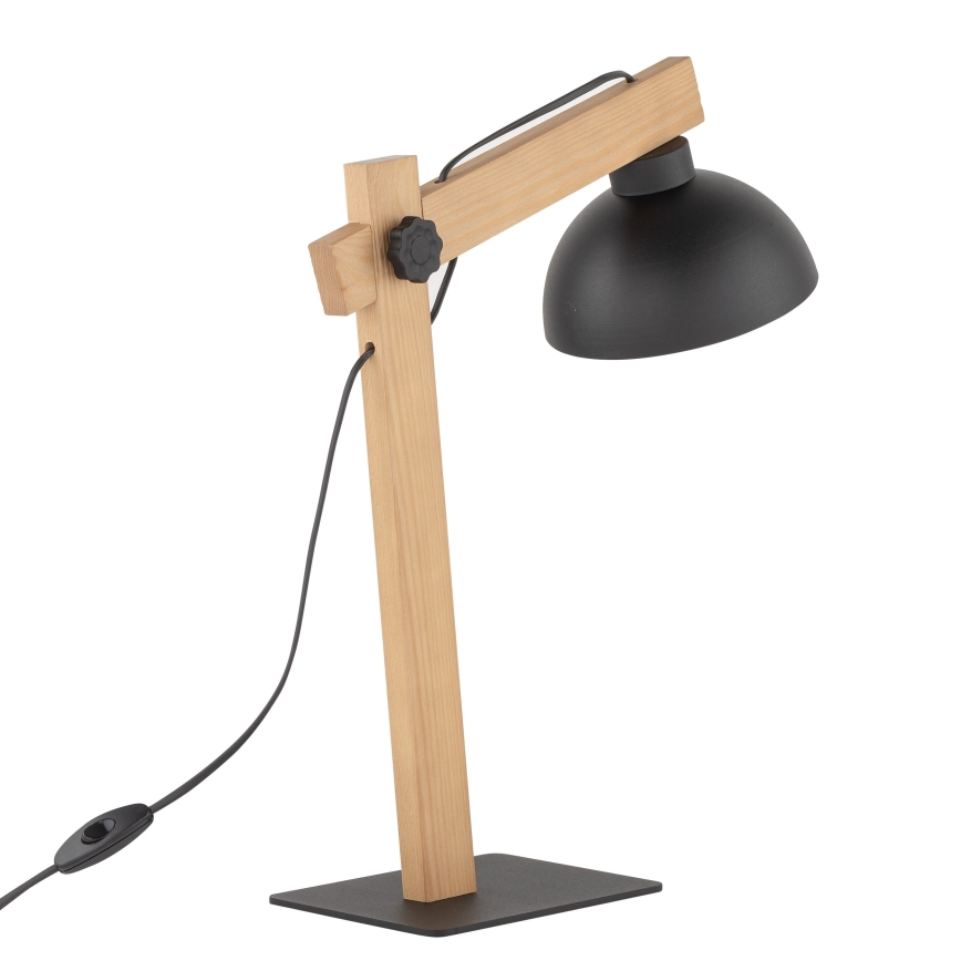 Stolná lampa OSLO 1xE27/15W/230V borovica/čierna