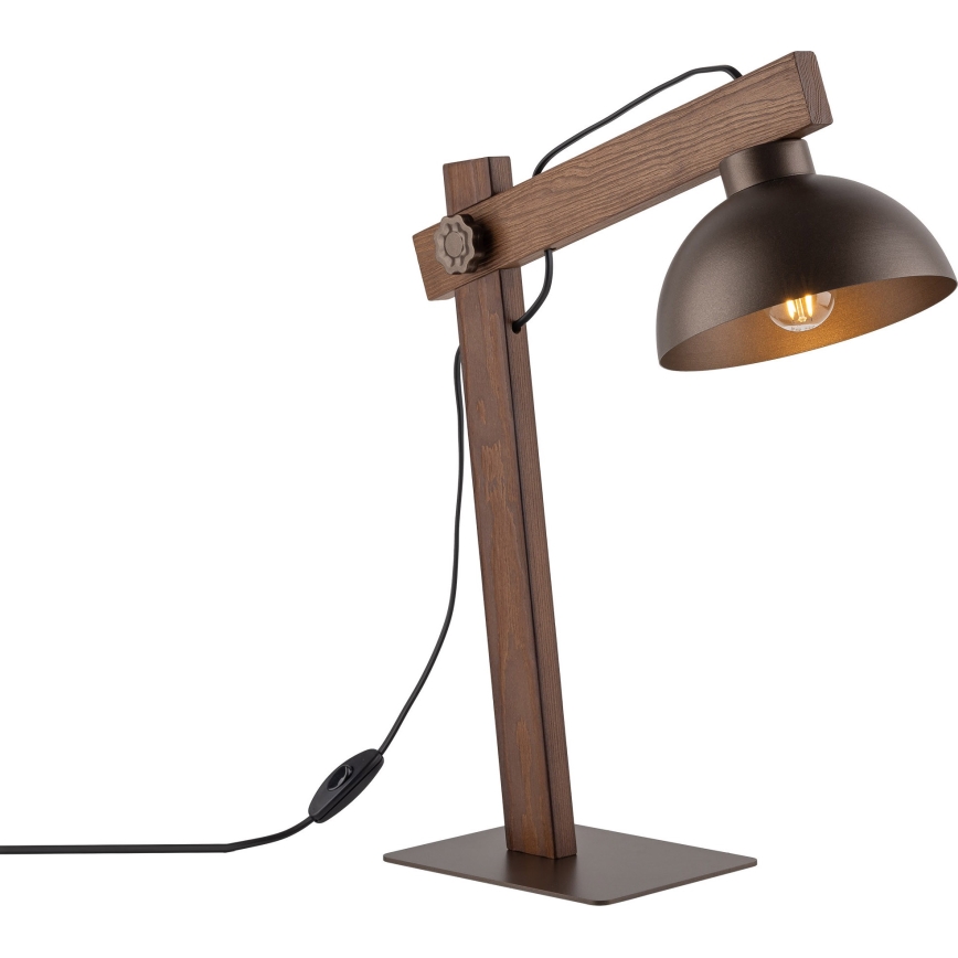 Stolná lampa OSLO 1xE27/15W/230V orech/hnedá