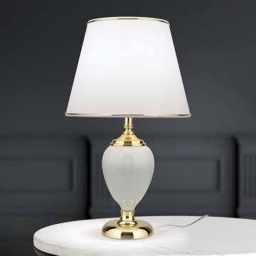 Stolná lampa OVUM 1xE27/40W/230V 48 cm keramika biela/zlatá