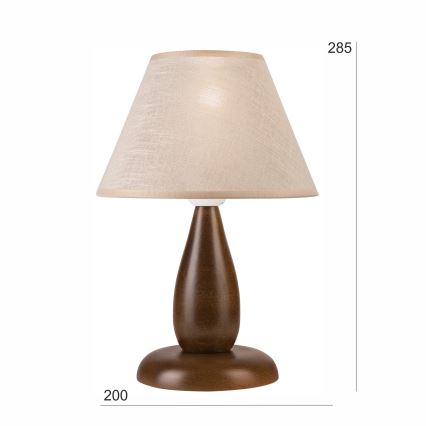 Stolná lampa PERA 1xE27/60W/230V tmavohnedá/buk