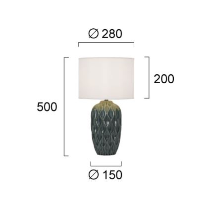 Stolná lampa PINEAPLE 1xE27/40W/230V biela/zelená