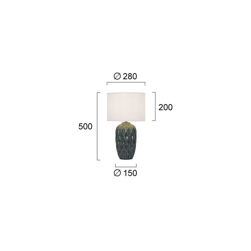Stolná lampa PINEAPLE 1xE27/40W/230V biela/zelená