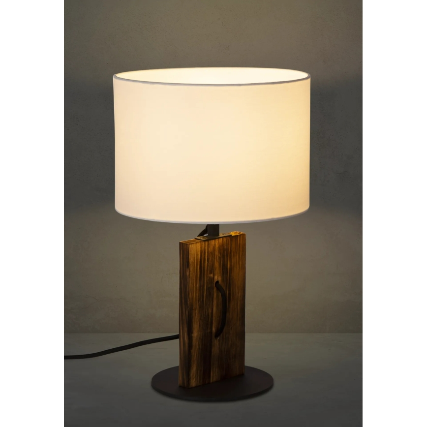 Stolná lampa PINUS 1xE27/40W/230V biela/drevo