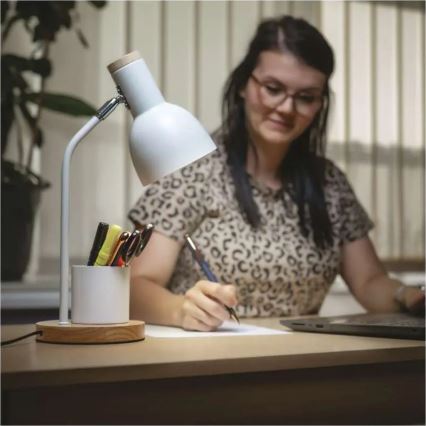 Stolná lampa POPPY 1xE27/25W/230V biela