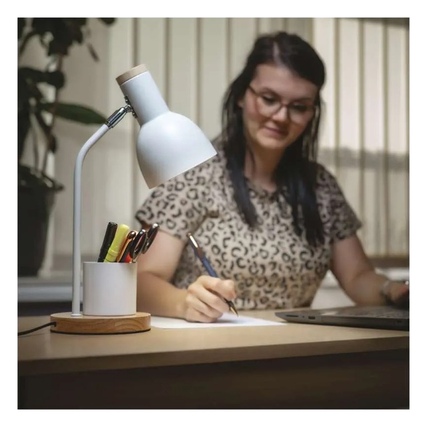 Stolná lampa POPPY 1xE27/25W/230V biela