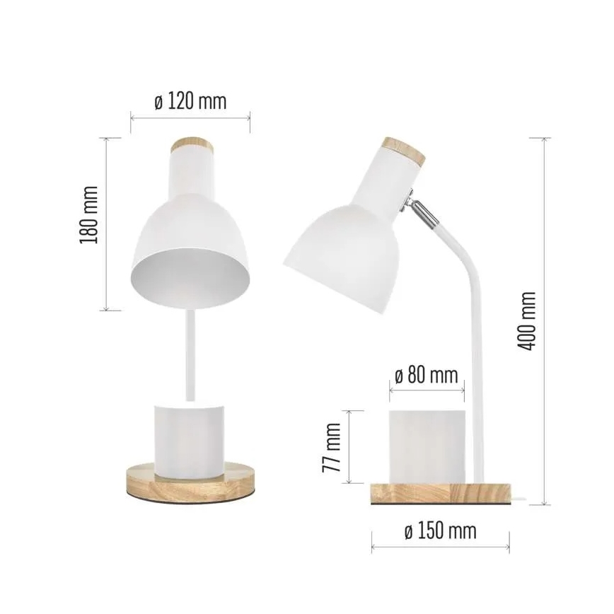 Stolná lampa POPPY 1xE27/25W/230V biela