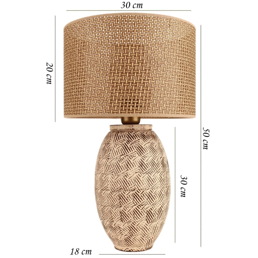 Stolná lampa RAMZES 1xE27/40W/230V béžová