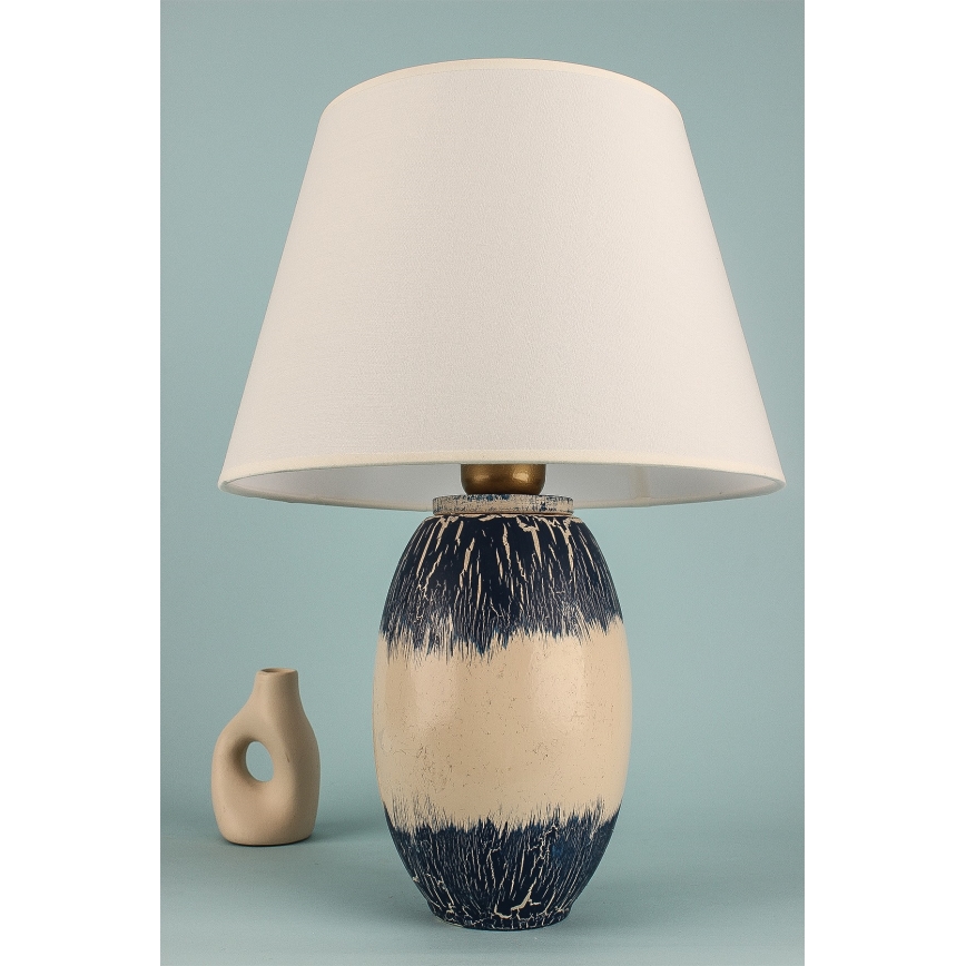 Stolná lampa RAMZES 1xE27/40W/230V béžová/modrá