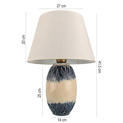 Stolná lampa RAMZES 1xE27/40W/230V béžová/modrá