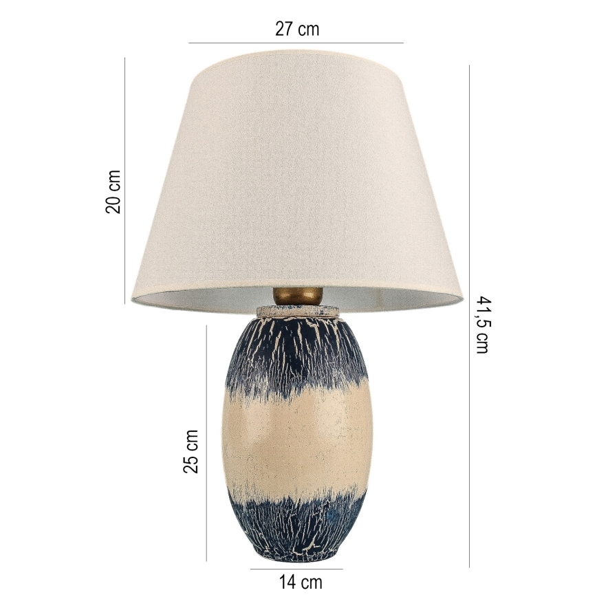 Stolná lampa RAMZES 1xE27/40W/230V béžová/modrá