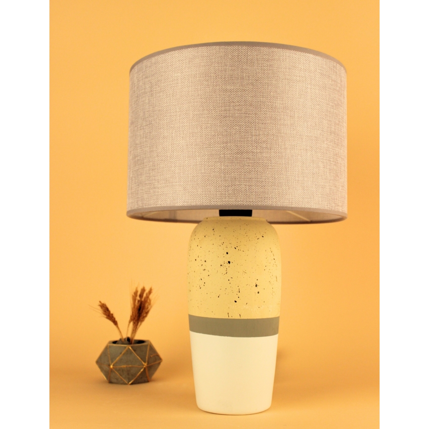 Stolná lampa RAMZES 1xE27/40W/230V béžová/žltá