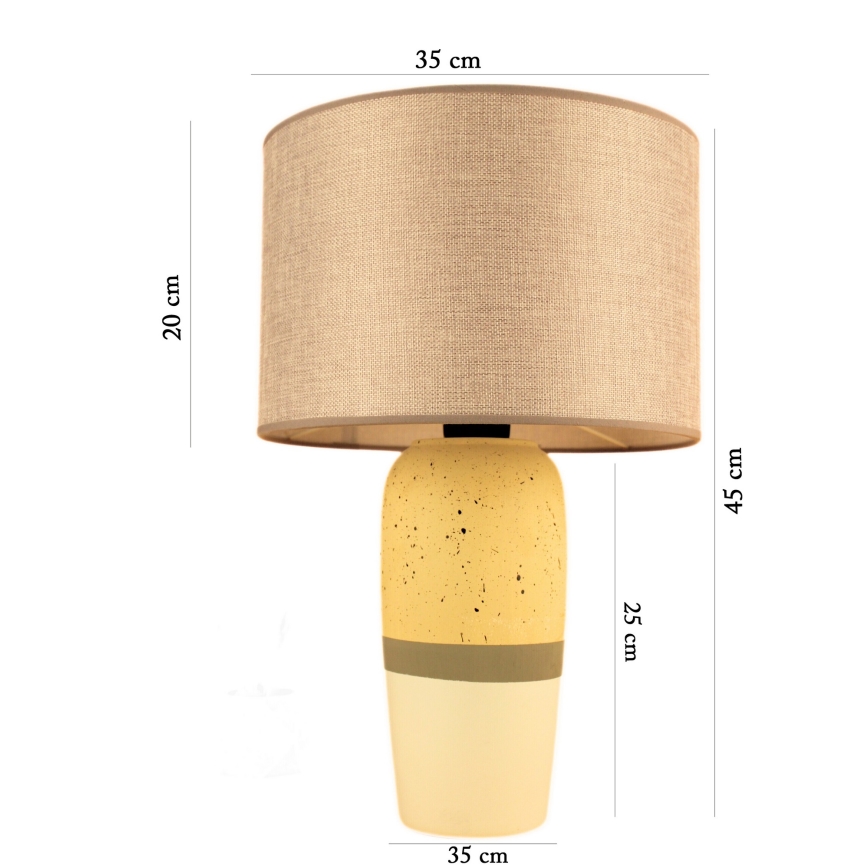 Stolná lampa RAMZES 1xE27/40W/230V béžová/žltá