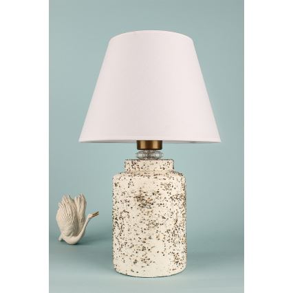 Stolná lampa RAMZES 1xE27/40W/230V biela/béžová