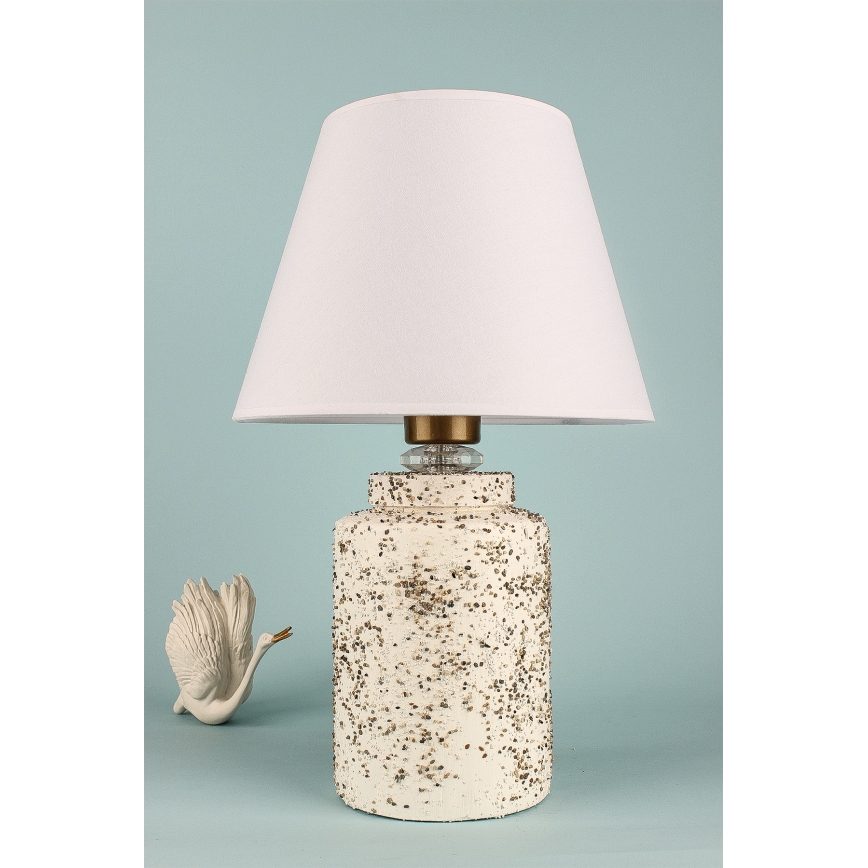 Stolná lampa RAMZES 1xE27/40W/230V biela/béžová