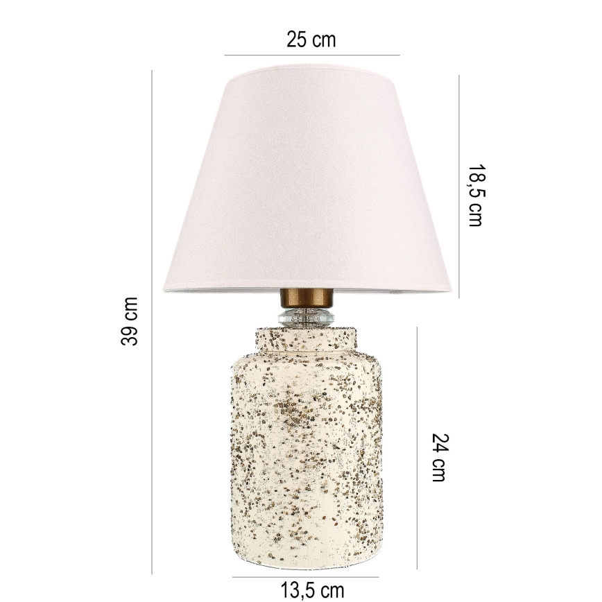 Stolná lampa RAMZES 1xE27/40W/230V biela/béžová