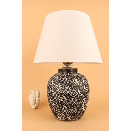 Stolná lampa RAMZES 1xE27/40W/230V biela/čierna