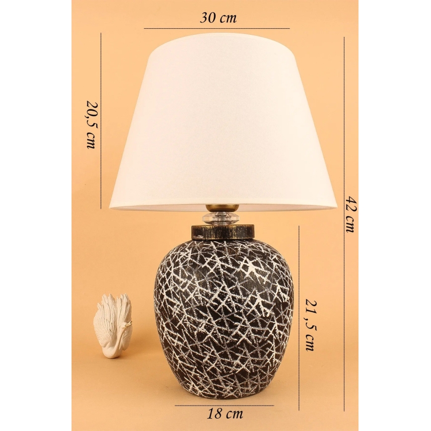 Stolná lampa RAMZES 1xE27/40W/230V biela/čierna