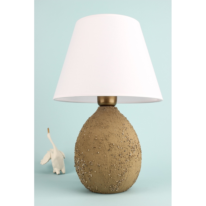 Stolná lampa RAMZES 1xE27/40W/230V biela/hnedá