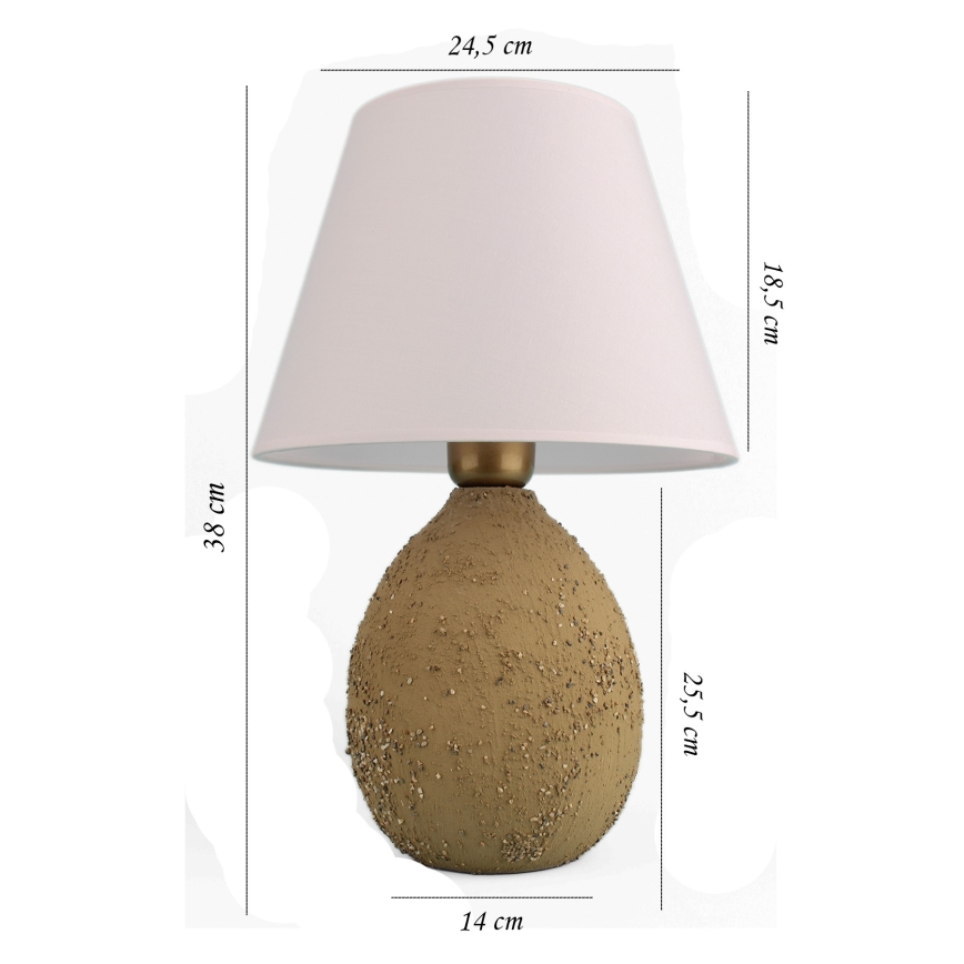 Stolná lampa RAMZES 1xE27/40W/230V biela/hnedá