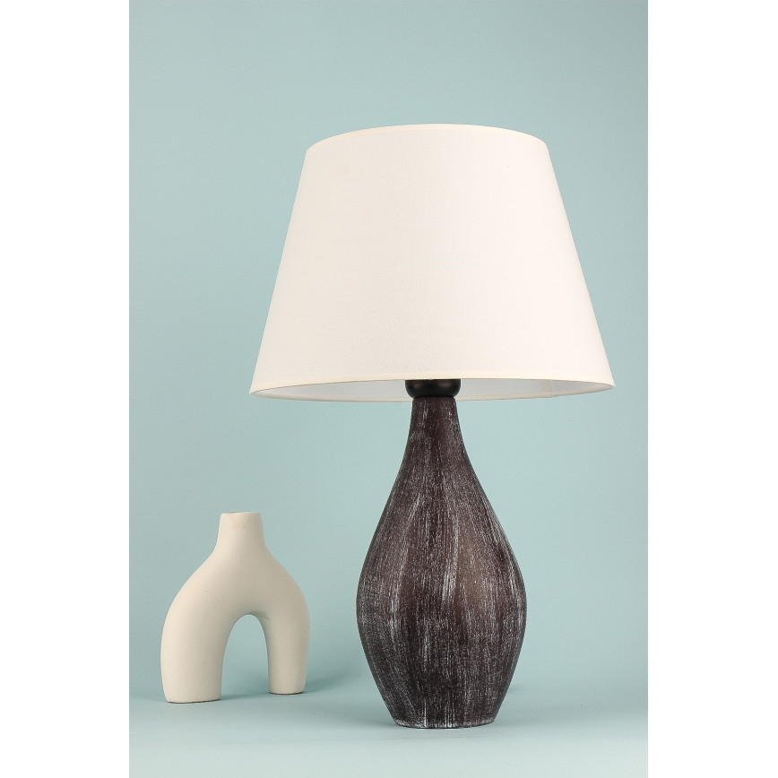 Stolná lampa RAMZES 1xE27/40W/230V biela/hnedá