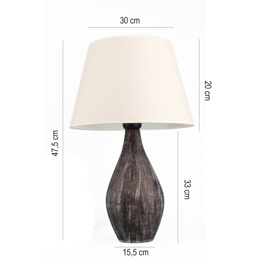 Stolná lampa RAMZES 1xE27/40W/230V biela/hnedá