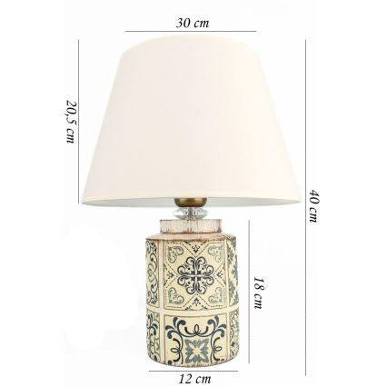 Stolná lampa RAMZES 1xE27/40W/230V biela