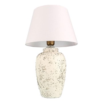 Stolná lampa RAMZES 1xE27/40W/230V biela/krémová