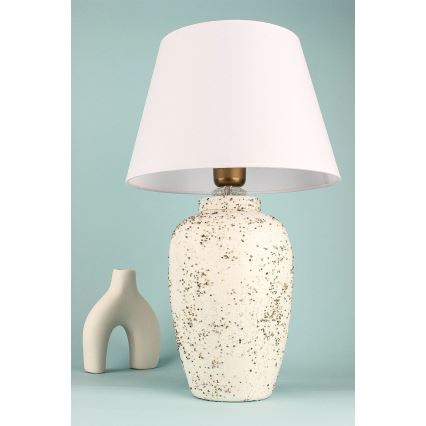 Stolná lampa RAMZES 1xE27/40W/230V biela/krémová