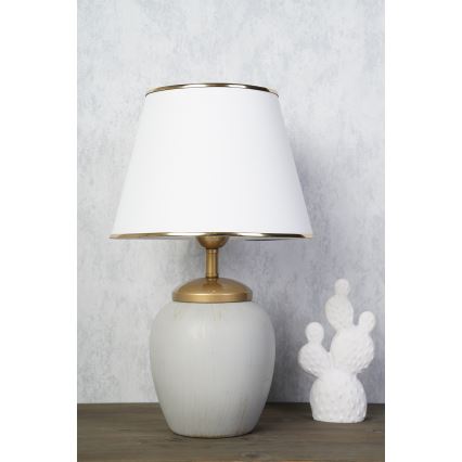 Stolná lampa RAMZES 1xE27/40W/230V biela/šedá