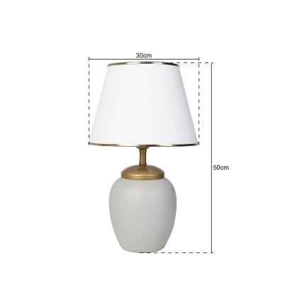 Stolná lampa RAMZES 1xE27/40W/230V biela/šedá