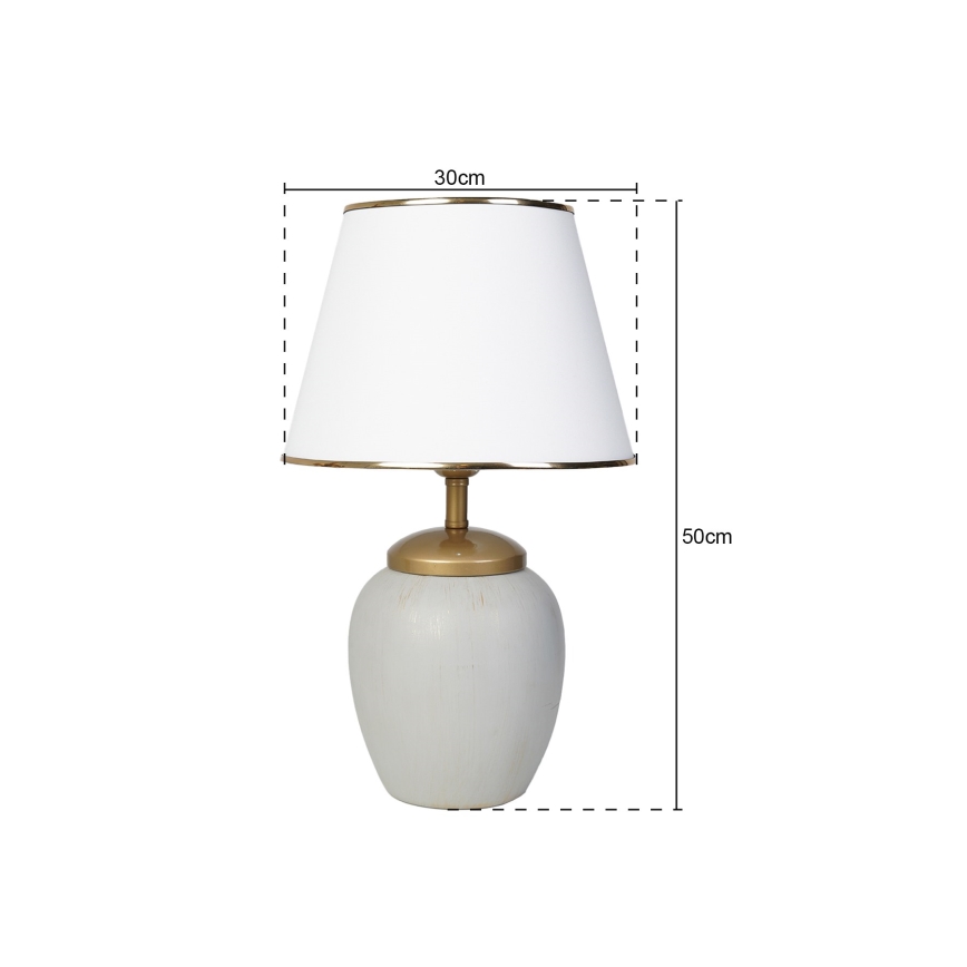 Stolná lampa RAMZES 1xE27/40W/230V biela/šedá