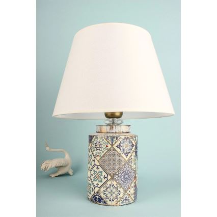 Stolná lampa RAMZES 1xE27/40W/230V biela/šedá