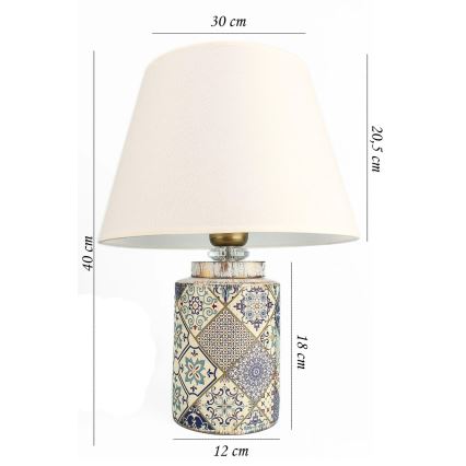 Stolná lampa RAMZES 1xE27/40W/230V biela/šedá
