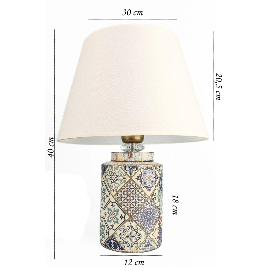 Stolná lampa RAMZES 1xE27/40W/230V biela/šedá