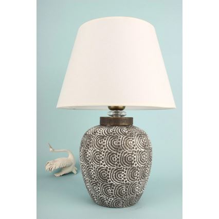 Stolná lampa RAMZES 1xE27/40W/230V biela/šedá