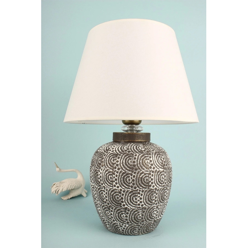 Stolná lampa RAMZES 1xE27/40W/230V biela/šedá