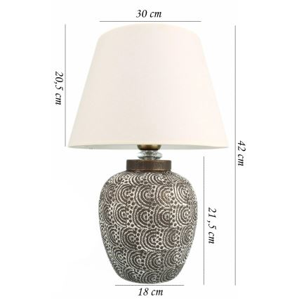 Stolná lampa RAMZES 1xE27/40W/230V biela/šedá