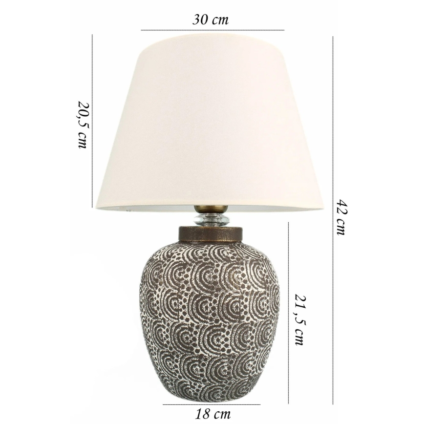 Stolná lampa RAMZES 1xE27/40W/230V biela/šedá