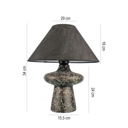 Stolná lampa RAMZES 1xE27/40W/230V čierna