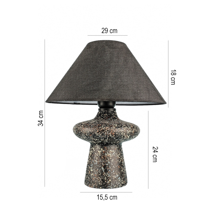 Stolná lampa RAMZES 1xE27/40W/230V čierna