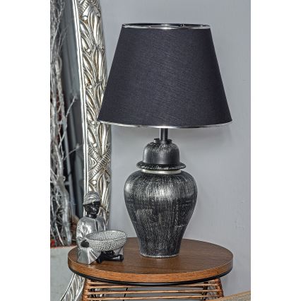 Stolná lampa RAMZES 1xE27/40W/230V čierna/strieborná