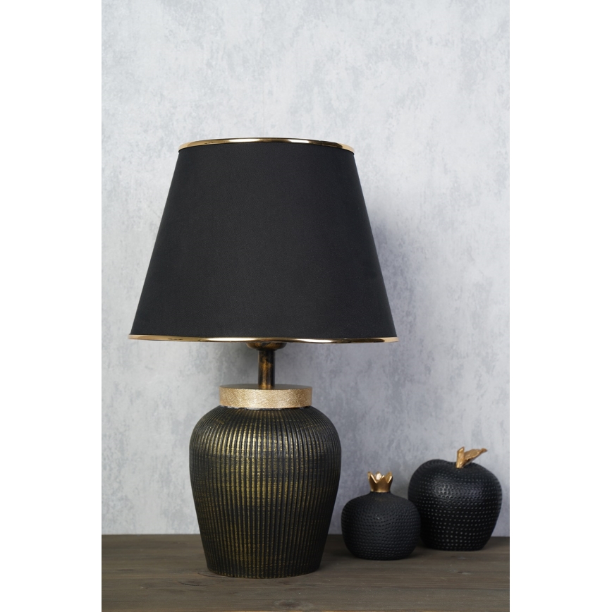 Stolná lampa RAMZES 1xE27/40W/230V čierna/zlatá