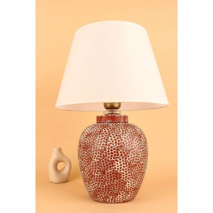 Stolná lampa RAMZES 1xE27/40W/230V krémová/červená